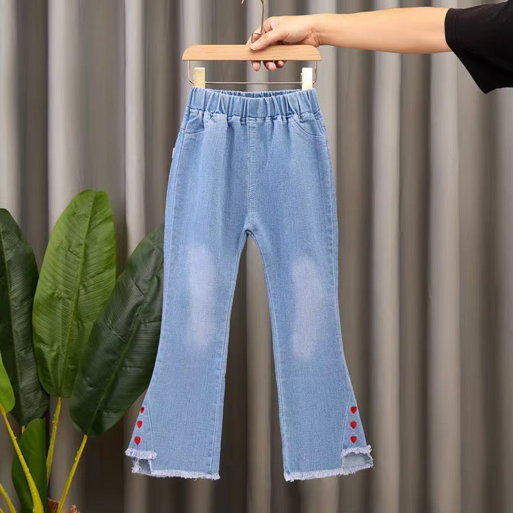 Girls' Embroidered Denim Jeans – Mixed Styles & Sizes | MOQ 50 Units | Unit Price $5.50