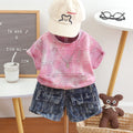 Baby tie dye baby casual short sleeved shorts two-piece set