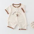 Baby Romper Style Cartoon Print Short Sleeve