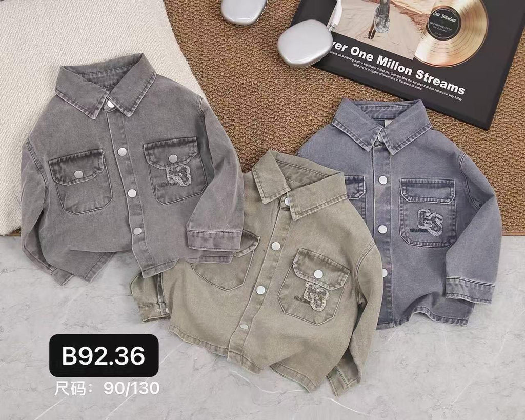 Kids Distressed Ribbed Sweatshirt – Sizes 90-130