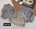 Kids Distressed Ribbed Sweatshirt – Sizes 90-130