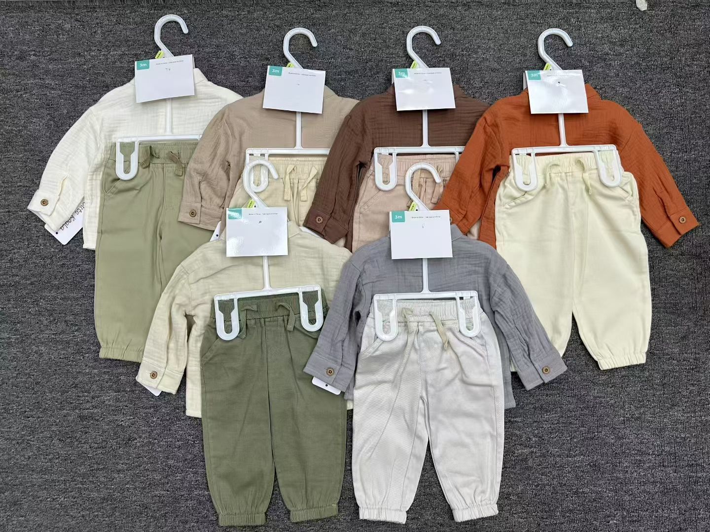 New design baby 2pcs set Size:3m-6m-9m-12m-18m moq 10set each color