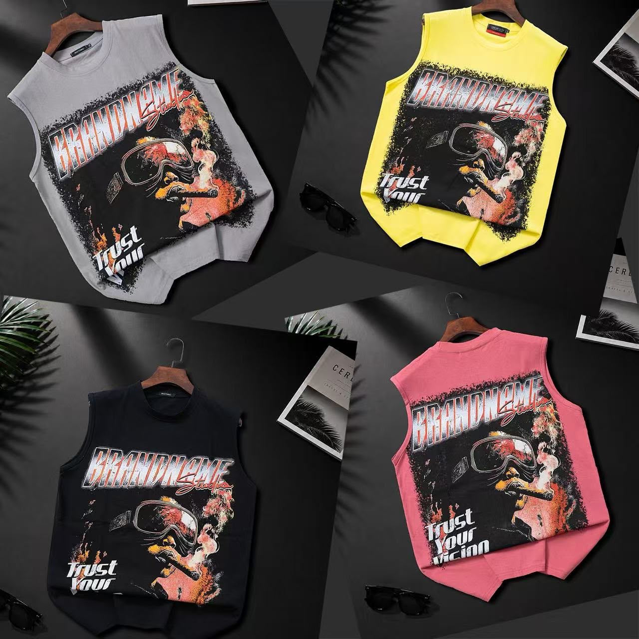 Men's mixed graphic tank top style 9