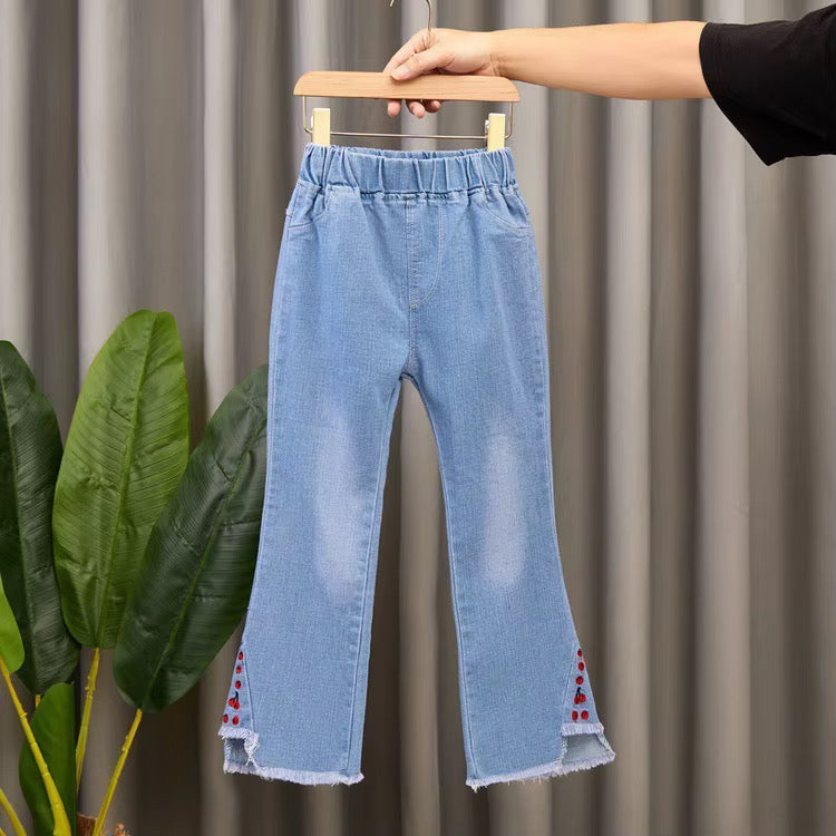 Girls' Embroidered Denim Jeans – Mixed Styles & Sizes | MOQ 50 Units | Unit Price $5.50
