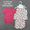 Baby Girl Floral 2-Piece Set – Wholesale | $9.50/Set | Style Z-1217 | MOQ 1 Pack (12 Pcs) | Sizes 3M-18M