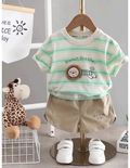Kids’ 2-Piece Lion Striped T-Shirt & Shorts Set | $5.50 | MOQ 12 Per Color
