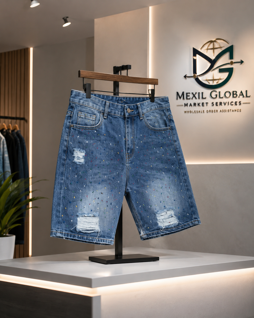Men's Spider Graphic Denim Shorts