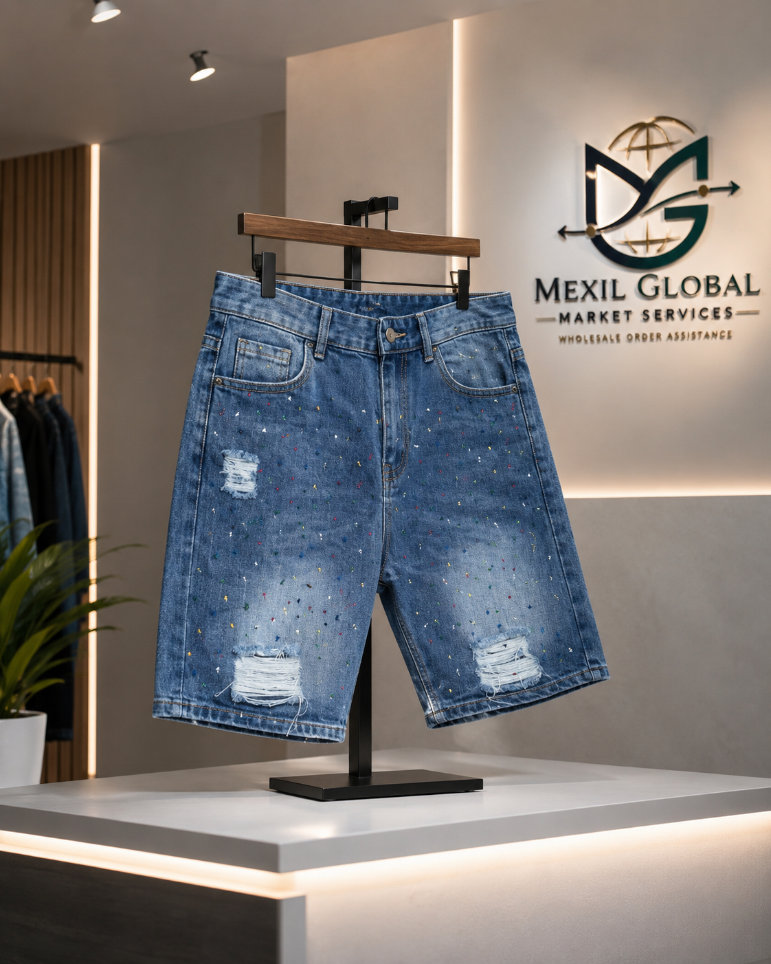 Men's Spider Graphic Denim Shorts