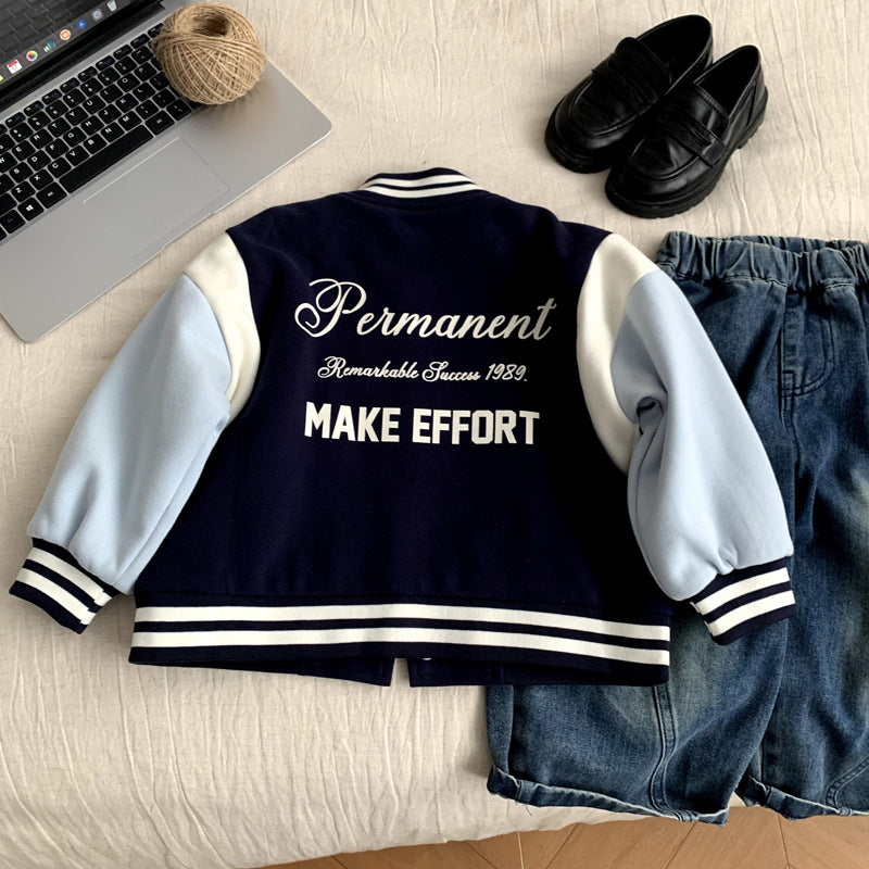 Spring and Autumn Baseball Jacket Top Baby Jacket