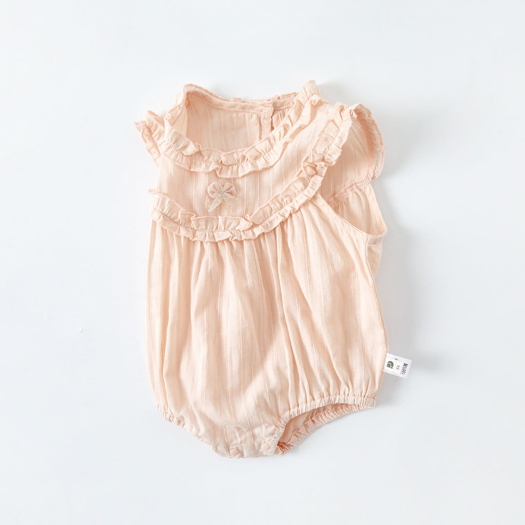 Cute Ruffled Collar Baby Romper for Girls Baby Bodysuit with Sweet Design