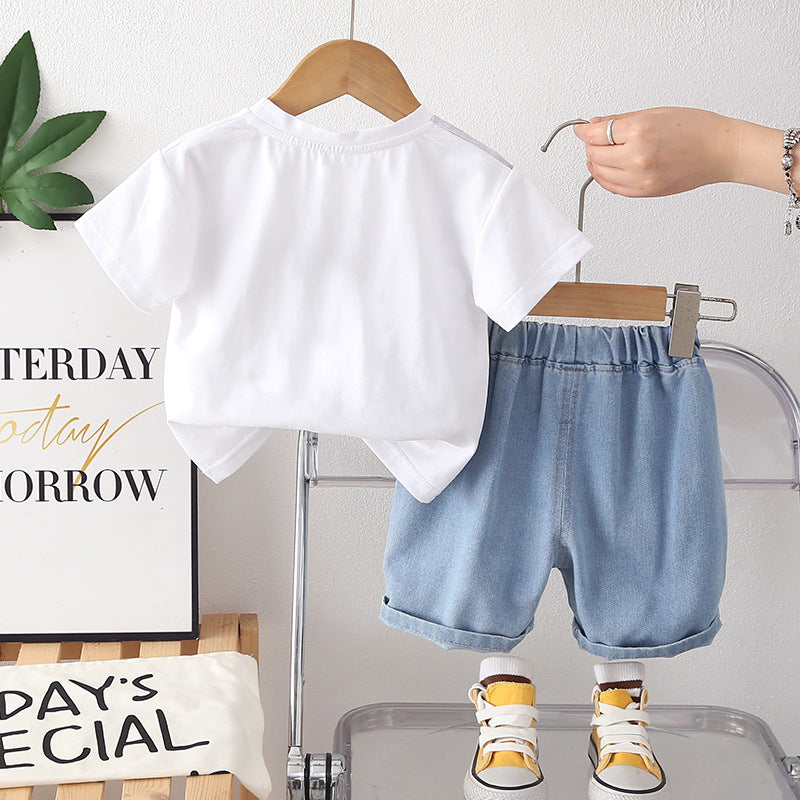 Boys' short sleeved two-piece baby clothes