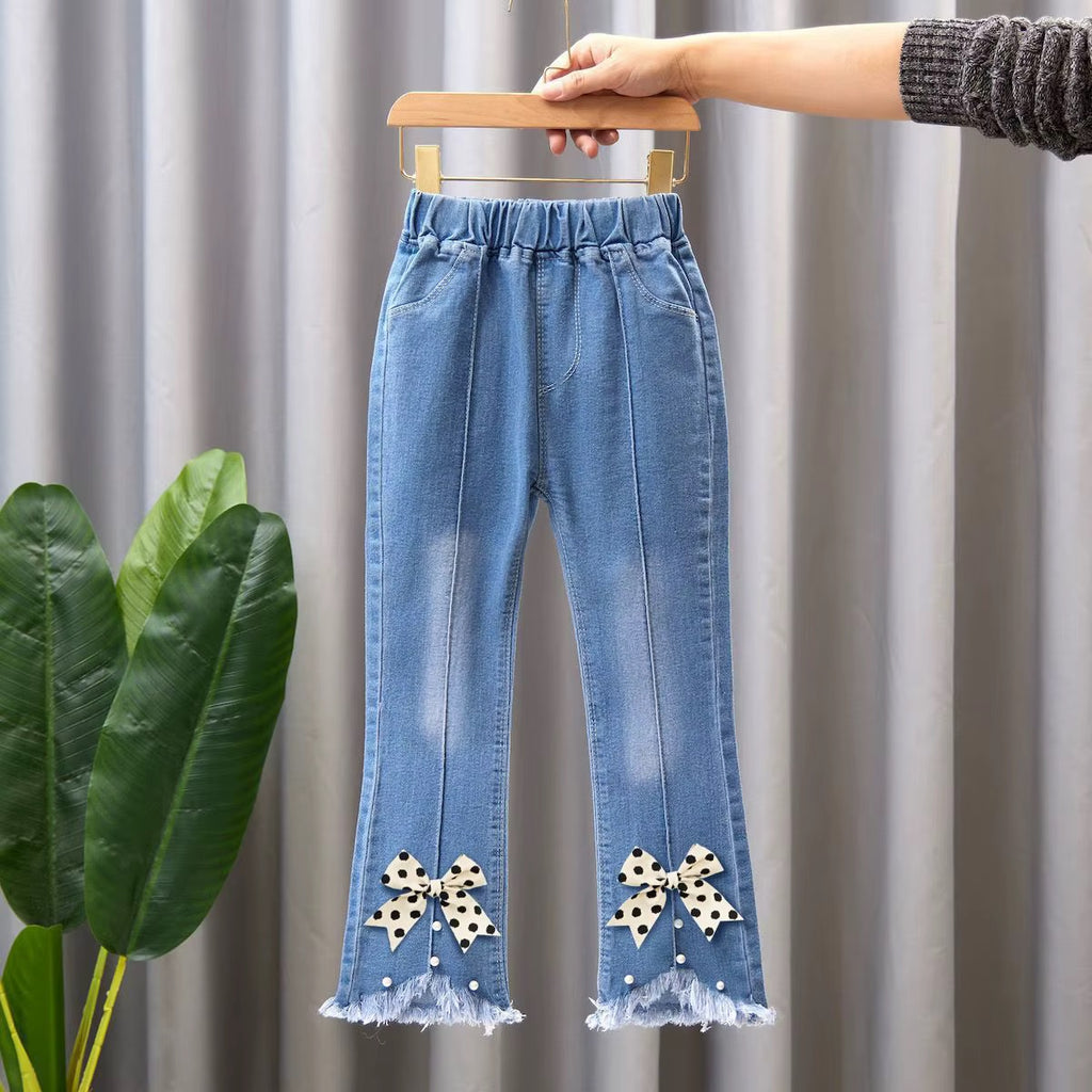 Girls' Embroidered Denim Jeans – Mixed Styles & Sizes | MOQ 50 Units | Unit Price $5.50
