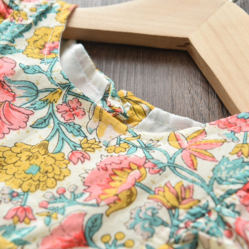 Girls' Ethnic Print Sleeveless A-Line Dress — Summer Vacation Style