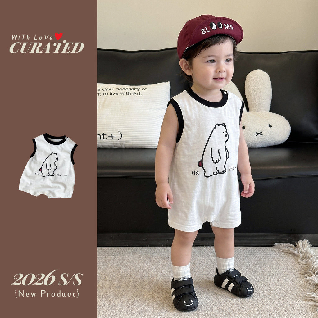 Lightweight Breathable Cartoon Print Baby Crawling Suit