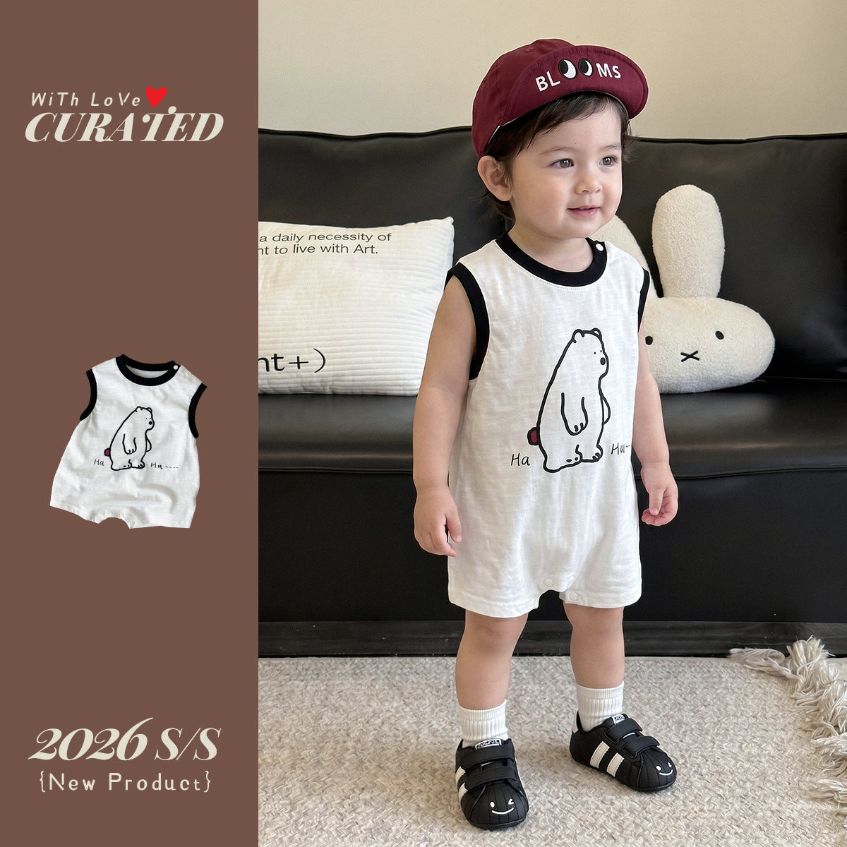 Lightweight Breathable Cartoon Print Baby Crawling Suit