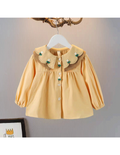 Girls Ruffle Peter Pan Collar Blouse - yellow . MOQ 24 unit price $3.80