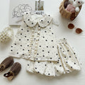 Summer Girls' Set Love Print Sleeveless Vest Top Pom-Pom Shorts  Two-Piece Set