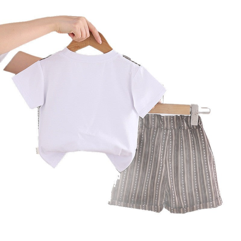 Short sleeved two-piece summer baby clothes