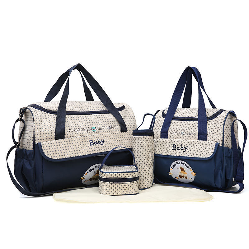 5-Piece Baby Diaper Bag Set - Navy Blue