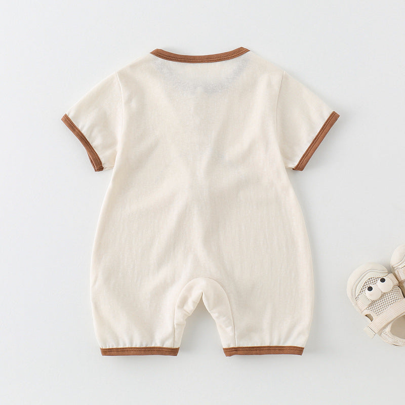Baby Romper Style Cartoon Print Short Sleeve