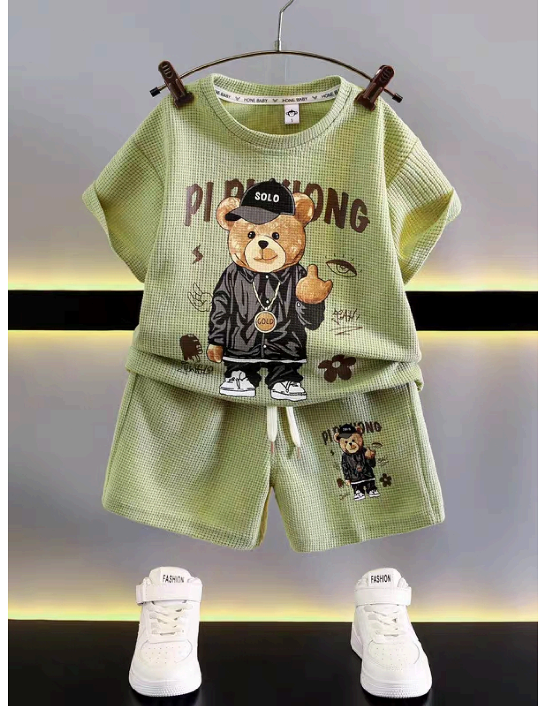 Kids’ 2-Piece Teddy Bear T-Shirt & Shorts Set | $5.50 | MOQ 12 Per Color