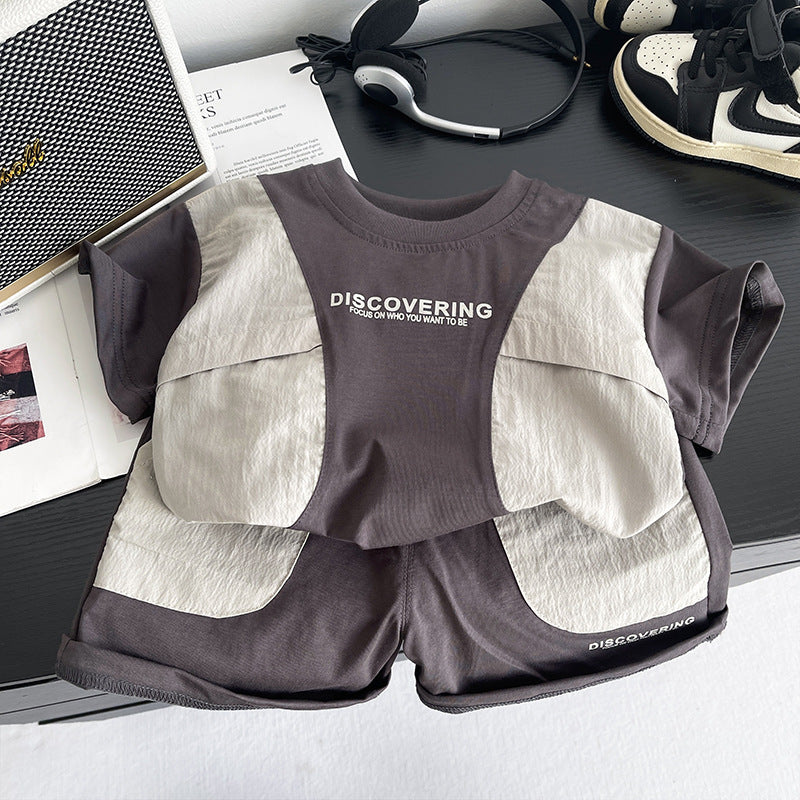 Short sleeved shorts baby two-piece set