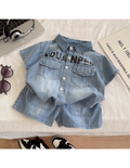 Kids’ 2-Piece Denim Shirt & Shorts Set | $5.60 | MOQ 12