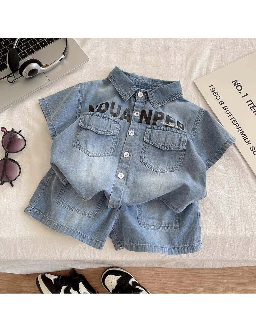 Kids’ 2-Piece Denim Shirt & Shorts Set | $5.60 | MOQ 12