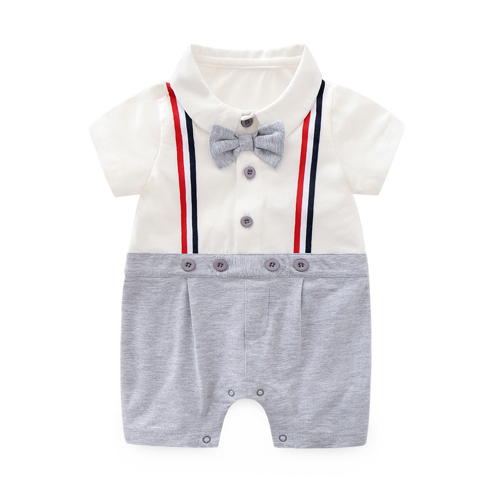 Short sleeved jumpsuit for baby boys