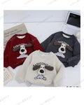 Kids MENYGEHUO 1997 tie-dye distressed letter sweatshirt in gray and dark navy