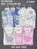 8-Piece Baby Clothing Set | Sizes 0–3M, 3–6M & 6–9M | 8 Colors Available | MOQ 12 Sets | $9.50 Per Set