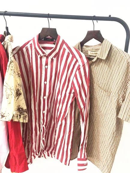 Used summer clothes men's short or long sleeve shirt men's second hand clothing.