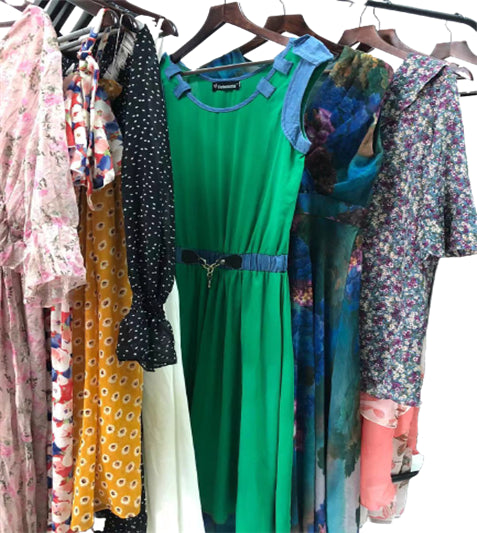 used summer clothes silk dress women's second hand clothing