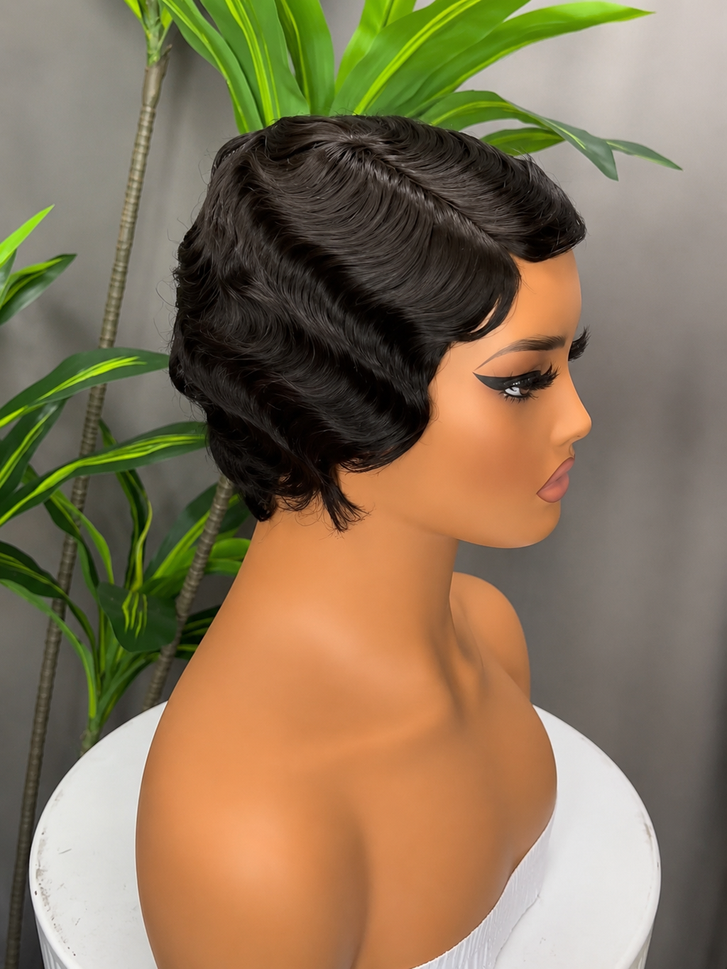 Short Finger Wave Pixie Wig | Natural Black | $24.99/Each | MOQ 12