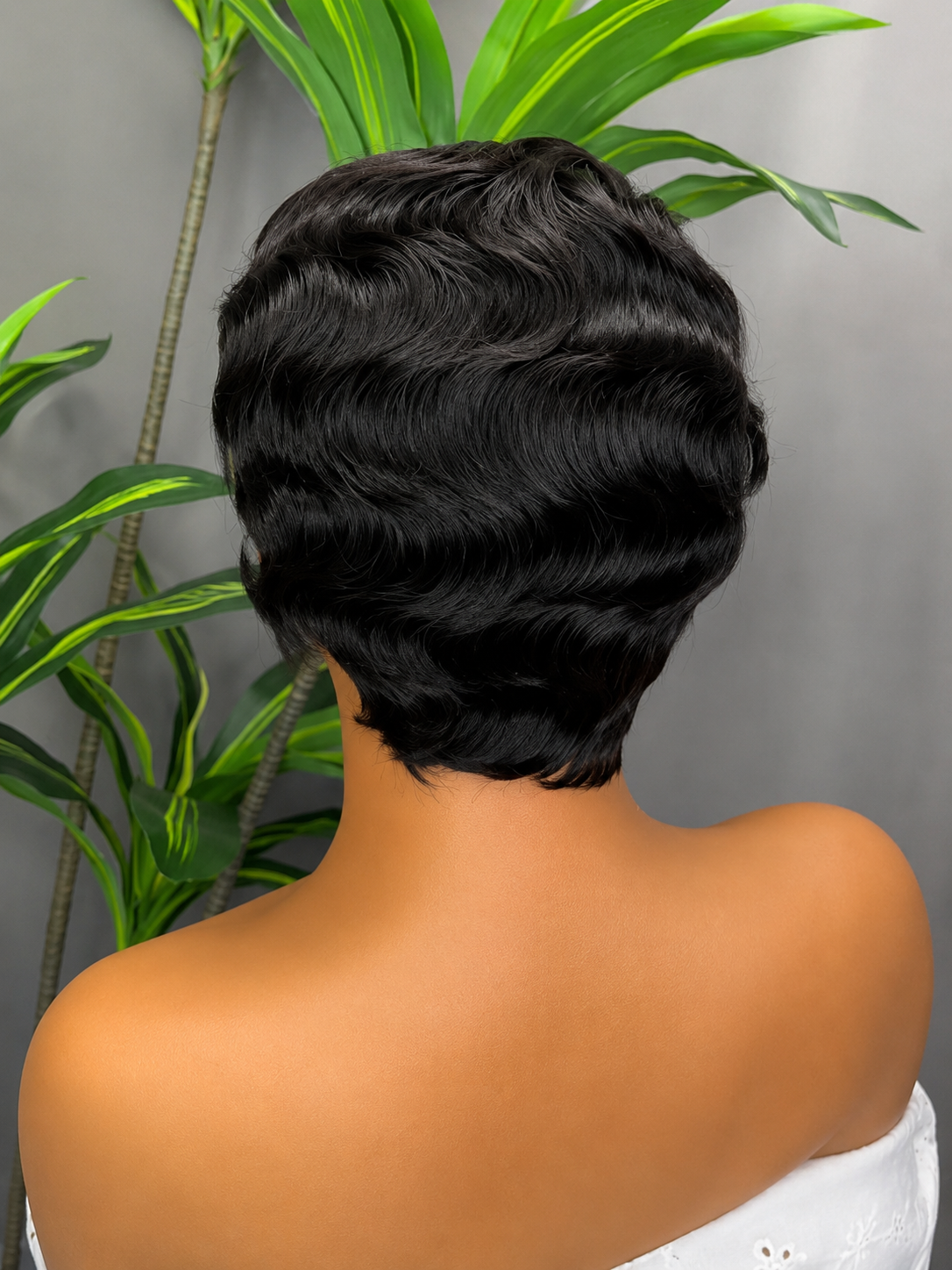 Short Finger Wave Pixie Wig | Natural Black | $24.99/Each | MOQ 12