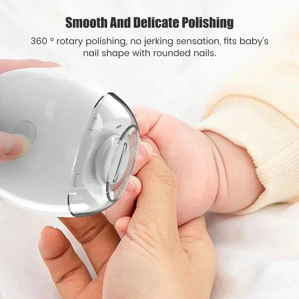 2in1 Electric Nail Clipper Cutter with LED Light Anti-Pinch Automatic Nail Grinder Trimmer for Baby Mini Manicure Tool Nail Care