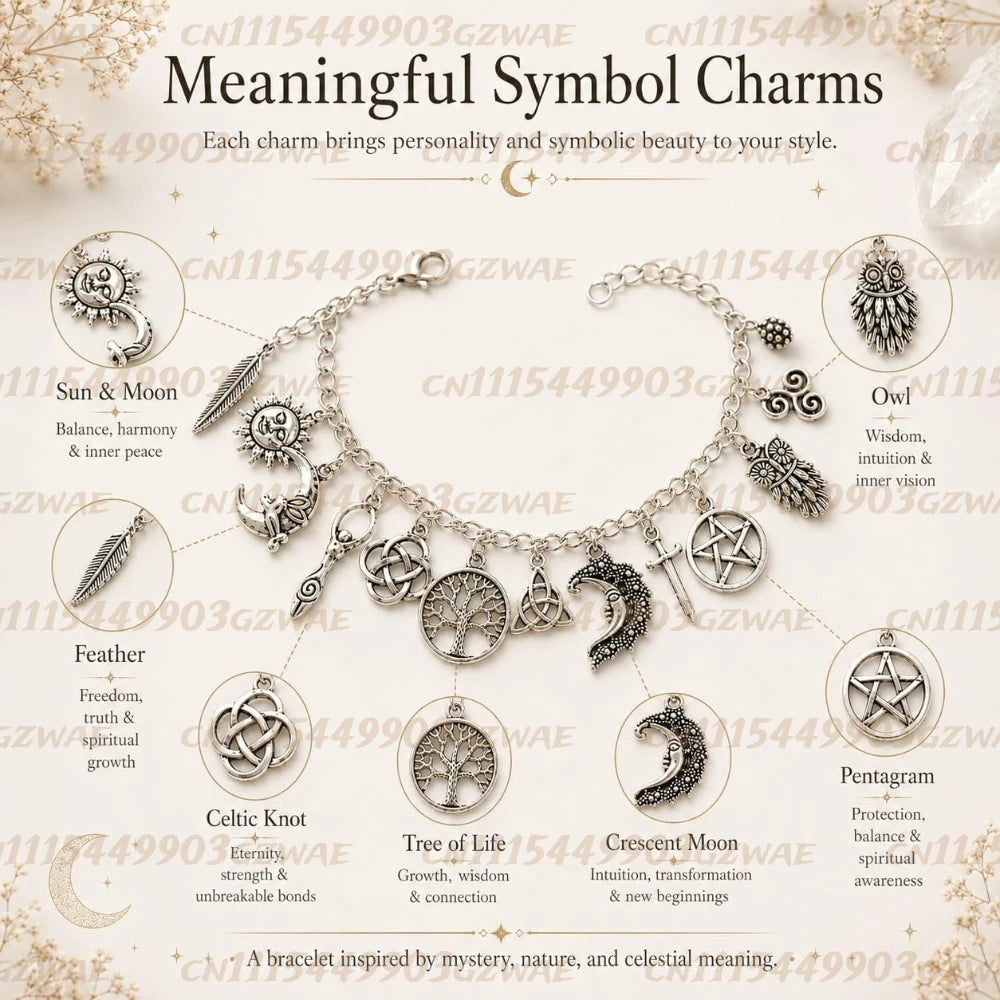 MoonMyst™ Charm Bracelet 🌙✨ — Celestial Magic on Your Wrist
