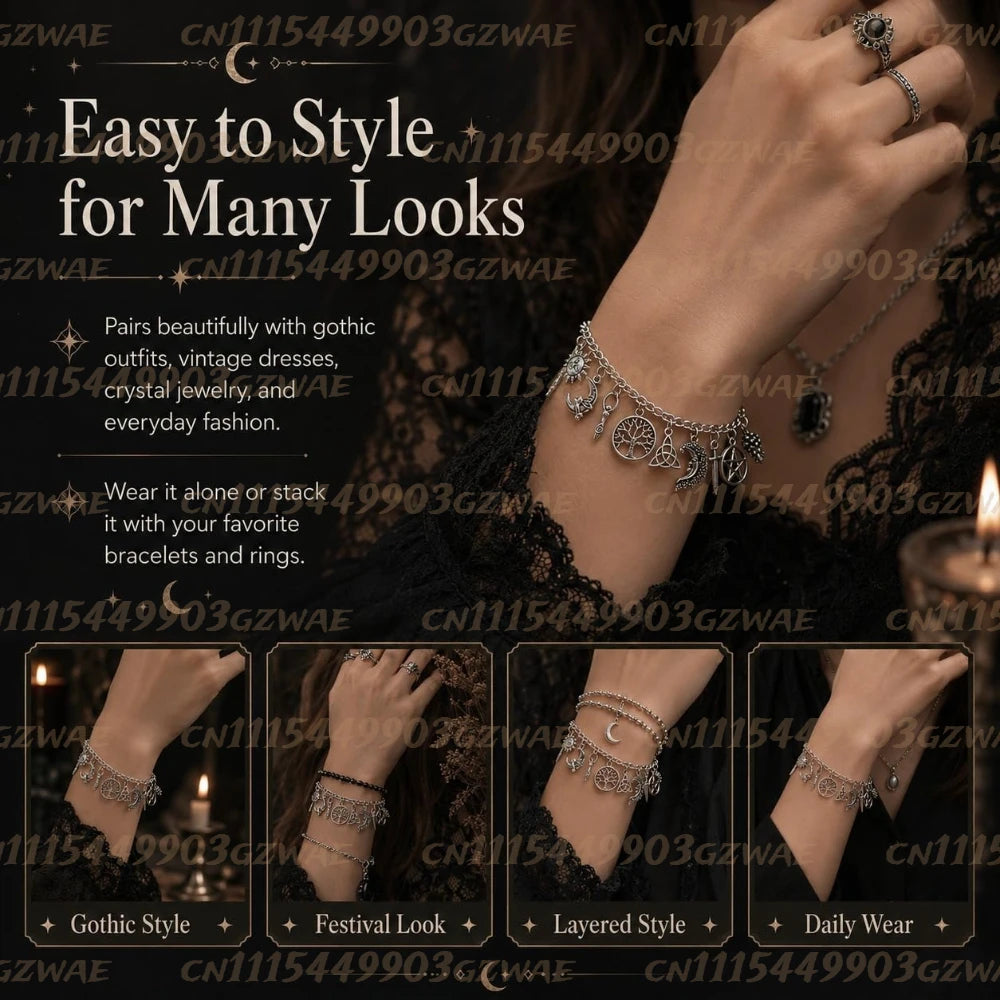 MoonMyst™ Charm Bracelet 🌙✨ — Celestial Magic on Your Wrist