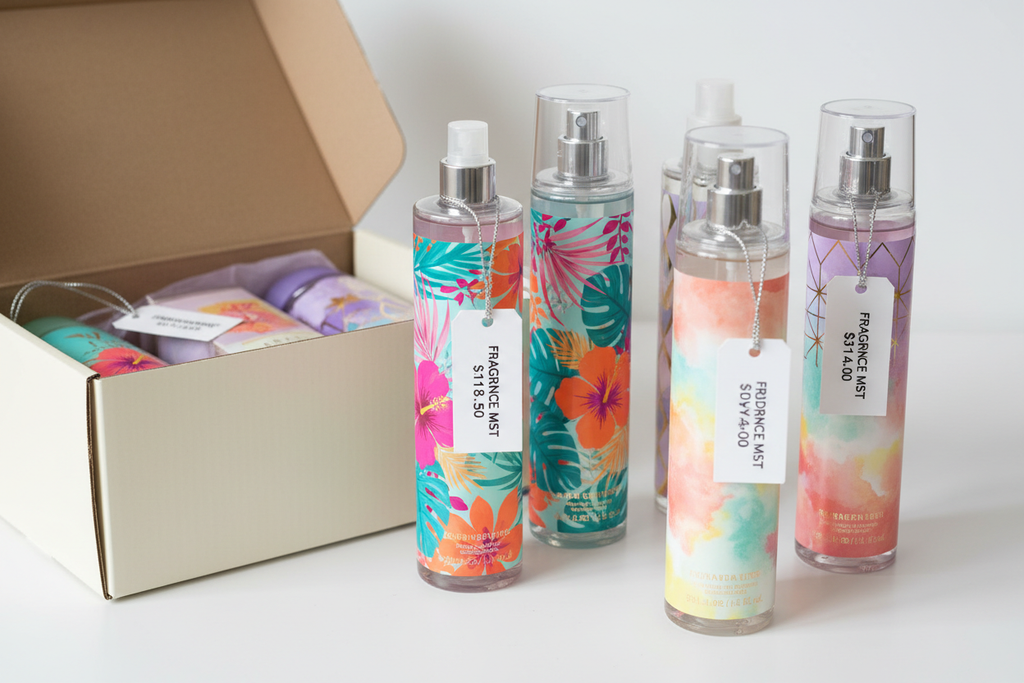 Body Spray Bottles Close Up