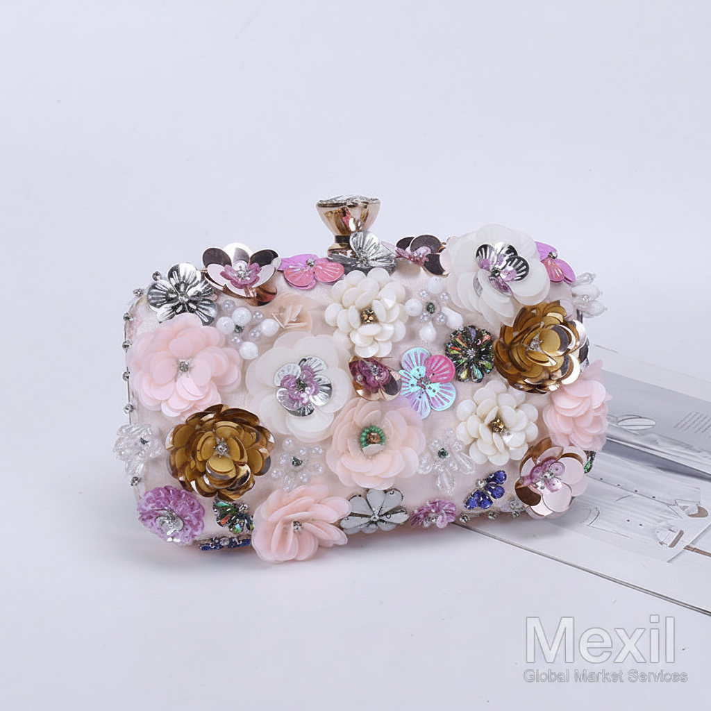Floral Clutch Gold