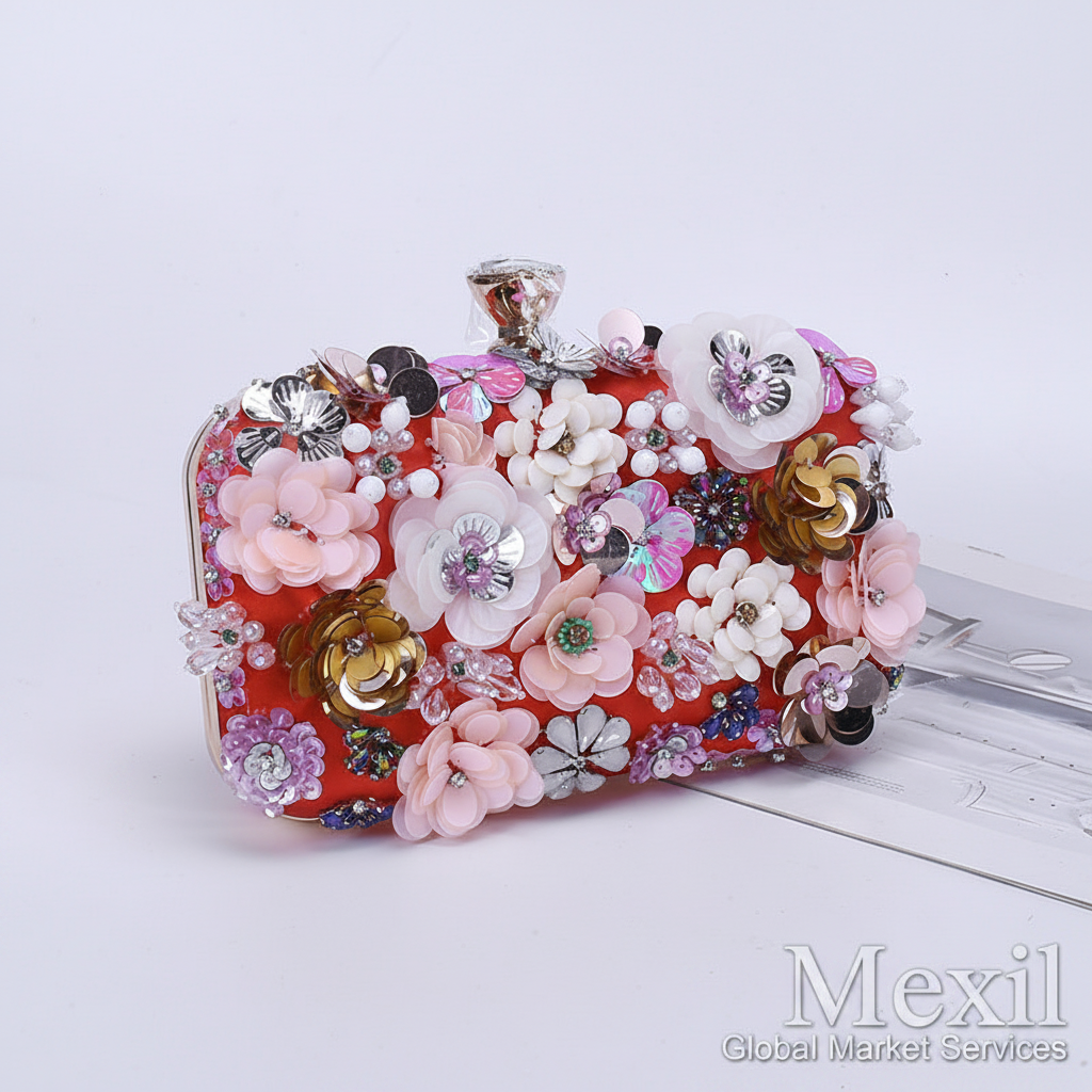 Floral Clutch Red