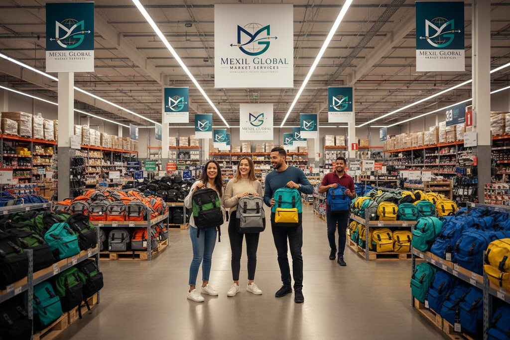 Mexil Global Market Services store with backpacks