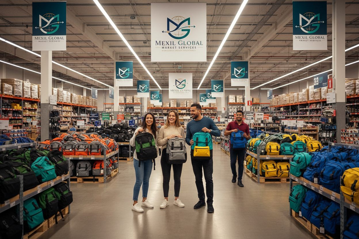 Mexil Global Market Services store with backpacks