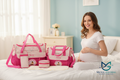 Pregnant Woman with Pink Diaper Bag - Lifestyle