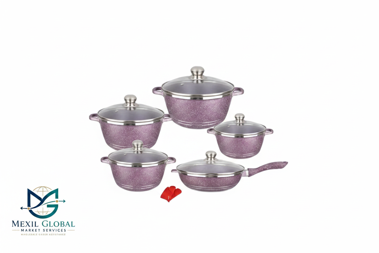 Purple Cookware Set - White Background