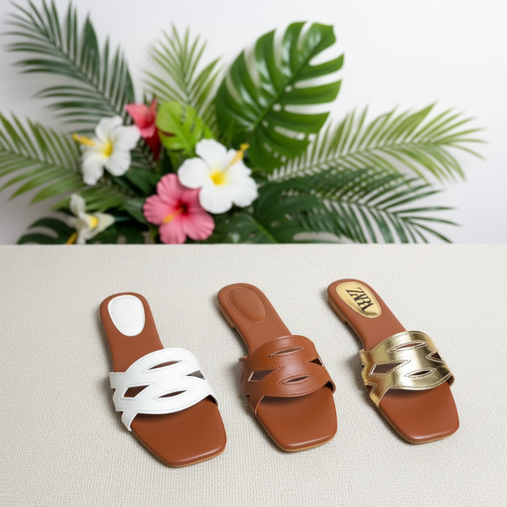 Women's Flat Slide Sandals Mix  – MOQ 24 Units . / unit price 14.99
