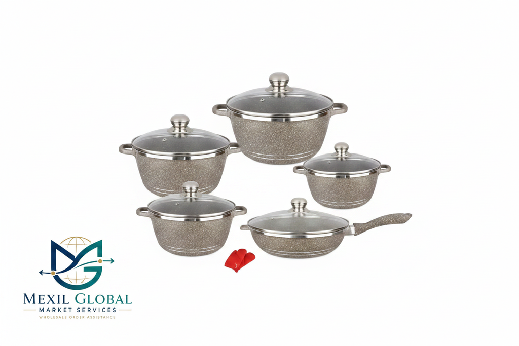 Brown Cookware Set - White Background