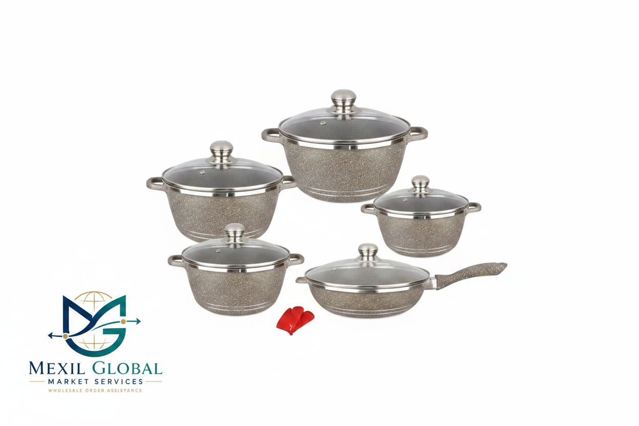 Brown Cookware Set - White Background