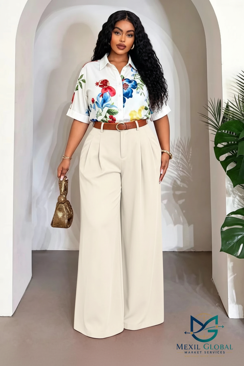 Women's Office Wide-Leg Palazzo Pants – 5 Colors | MOQ 10 pc/Style