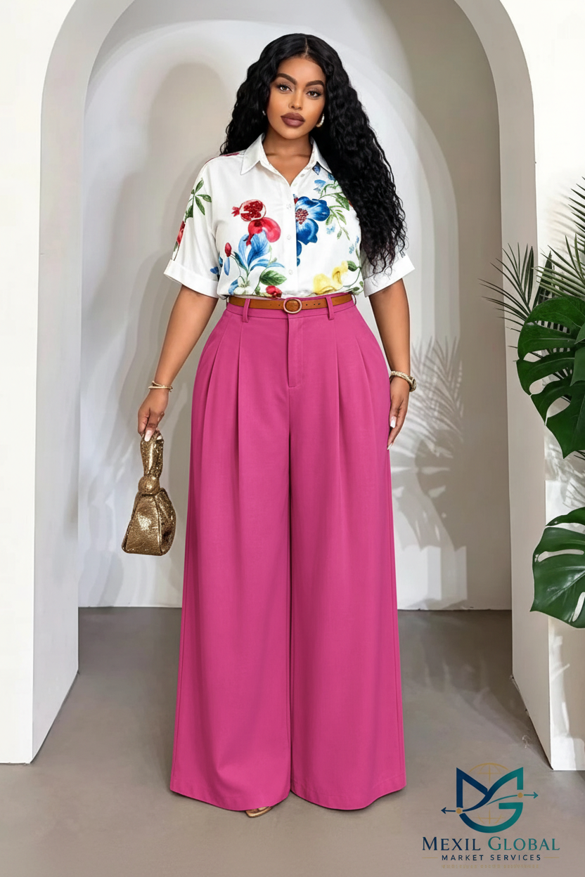 Women's Office Wide-Leg Palazzo Pants – 5 Colors | MOQ 10 pc/Style